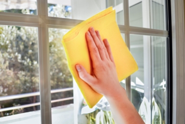cleaning window glass